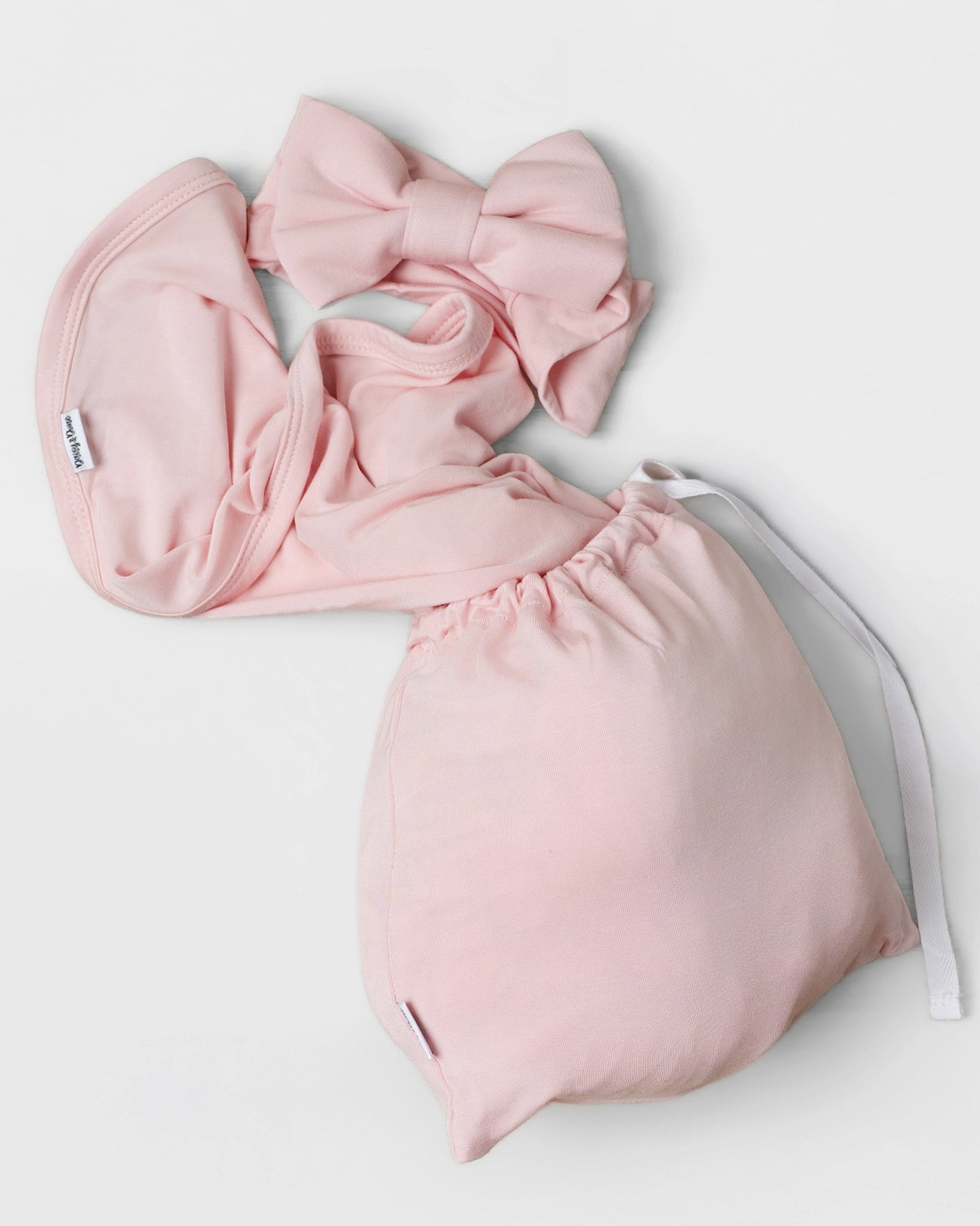 Baby Pink Swaddle + Bow Set