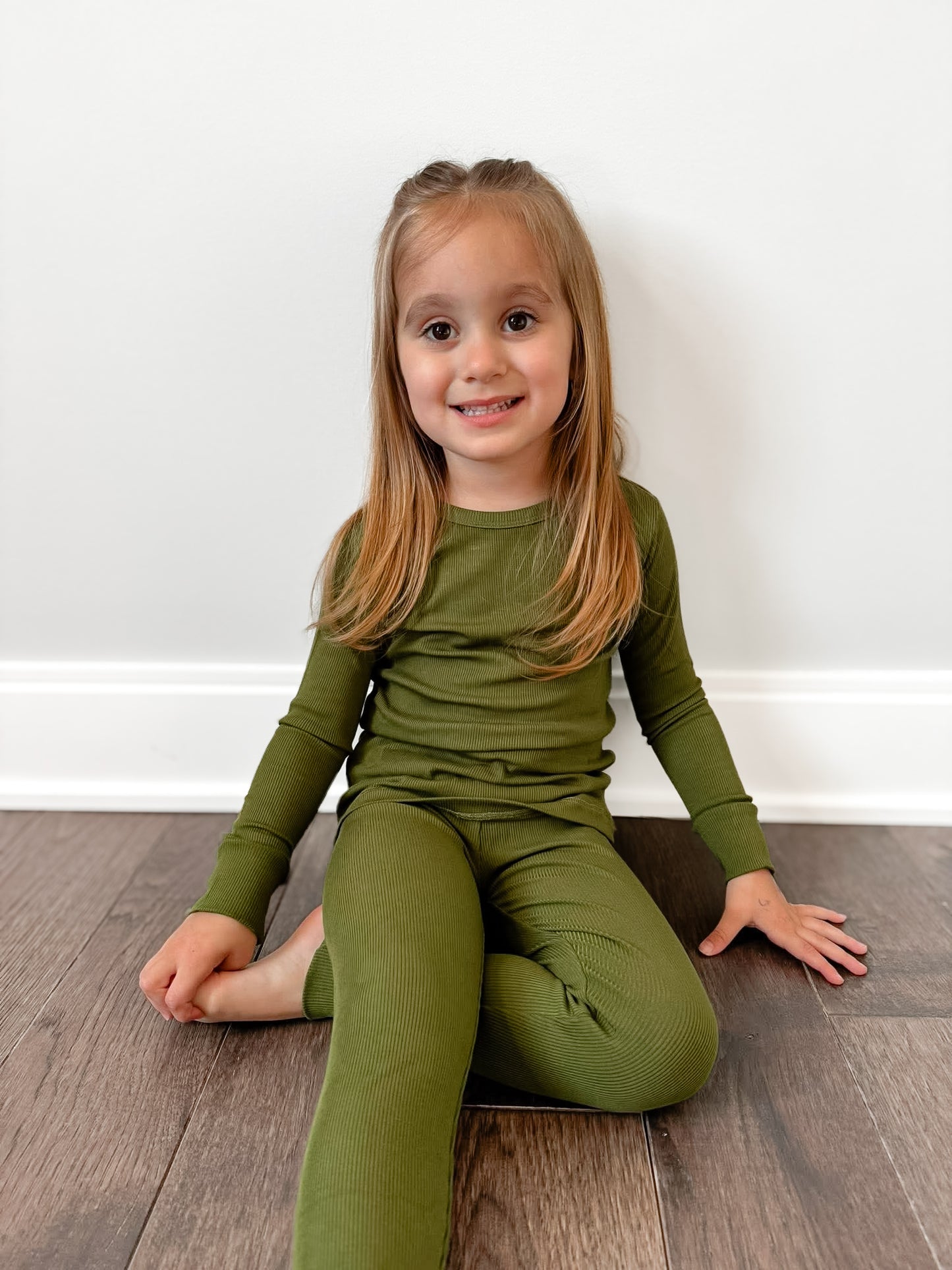 Green Ribbed Set