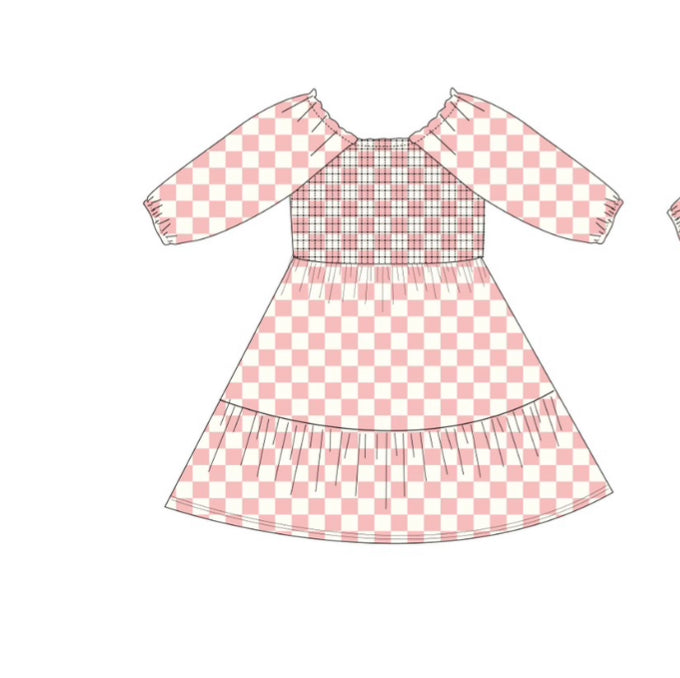 Pink Checks Dress