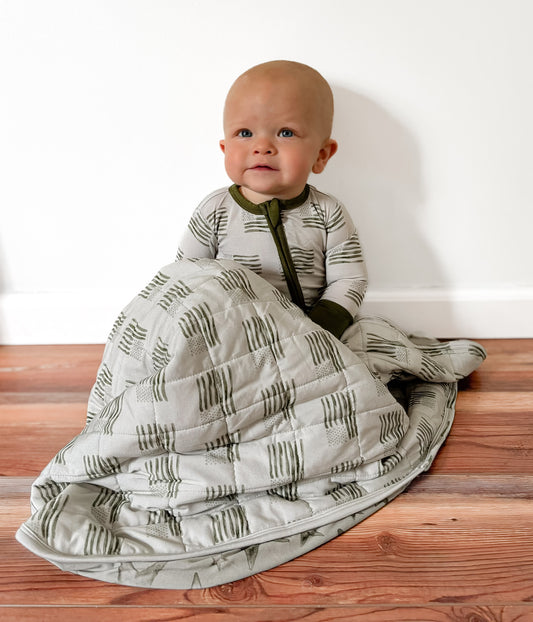 American Flags + Stars Mini Blanket
