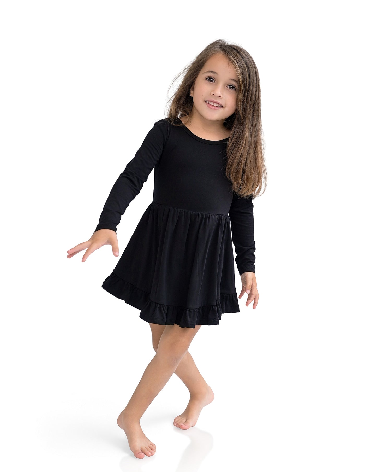Solid Black Twirl Dress