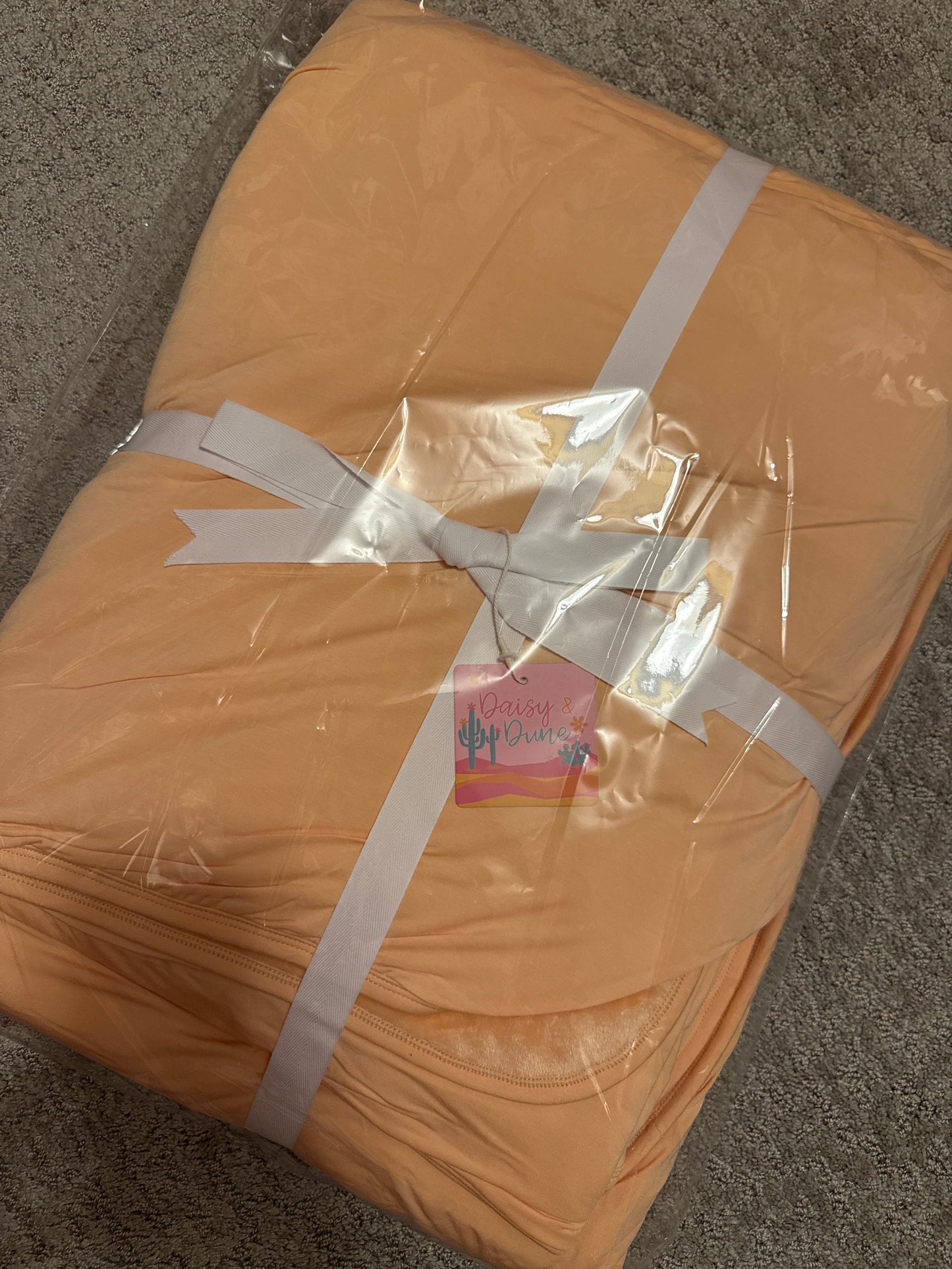 Peach Bamboo + Plush Adult Blanket