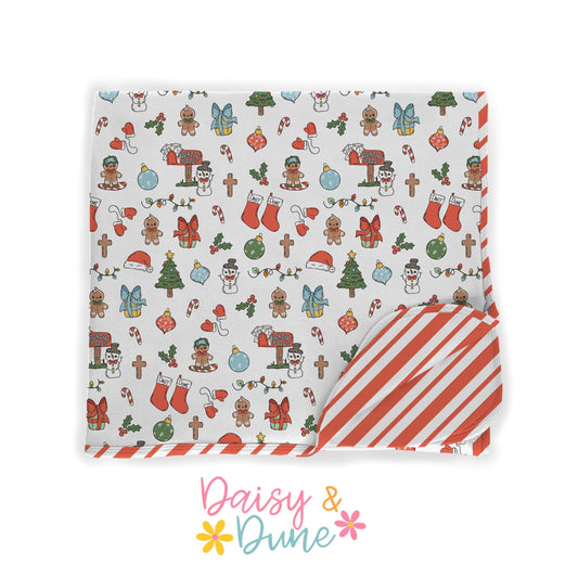 Christmas Medley X Candy Cane Adult Blanket