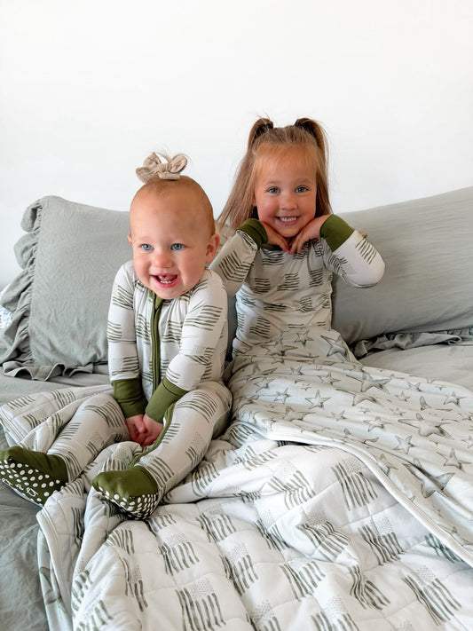 American Flags + Stars Toddler Blanket