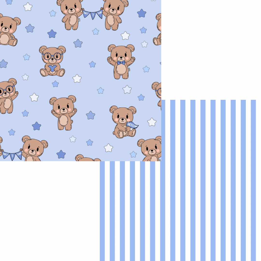 Blue Teddy Bear Mini Blankie