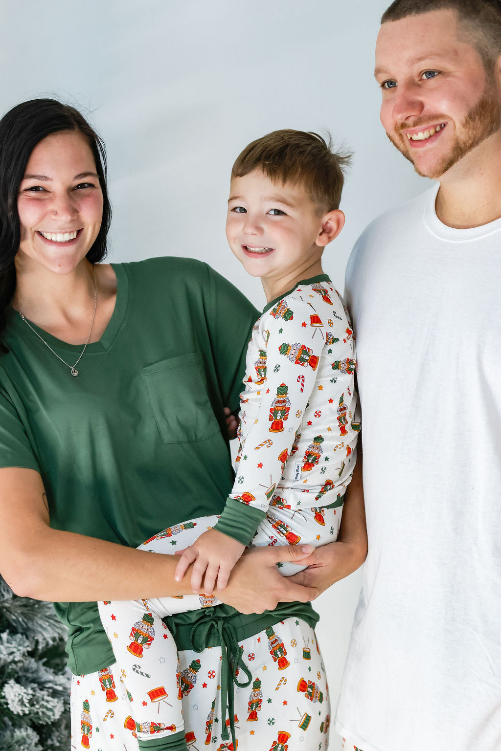 GREEN SOLID TEE (green nutcracker accent!)