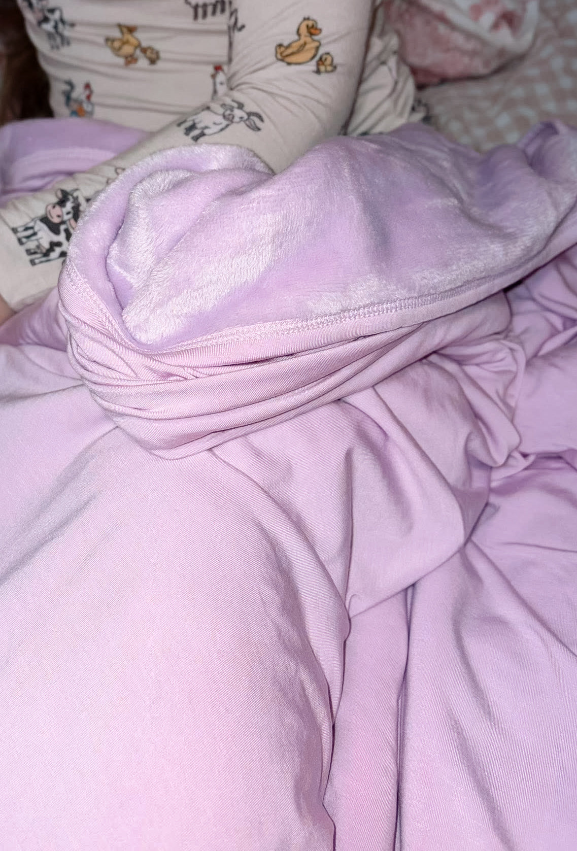 Lavender Plush Sided Toddler Blanket