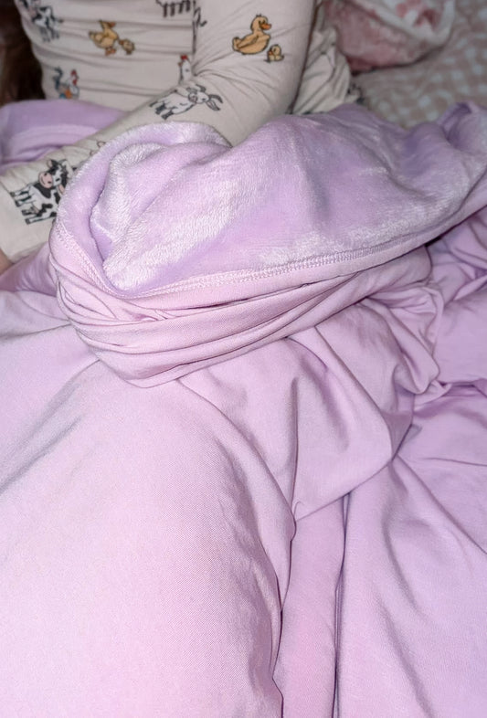 Lavender Plush Sided Toddler Blanket
