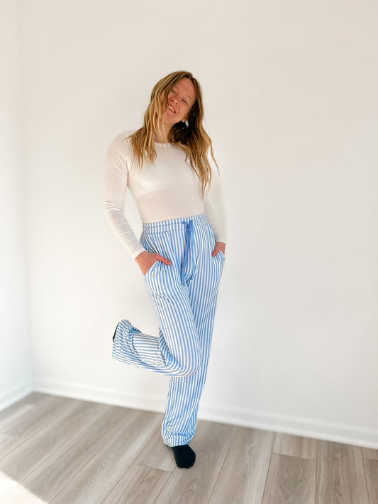 Blue Stripe Luxe Pants