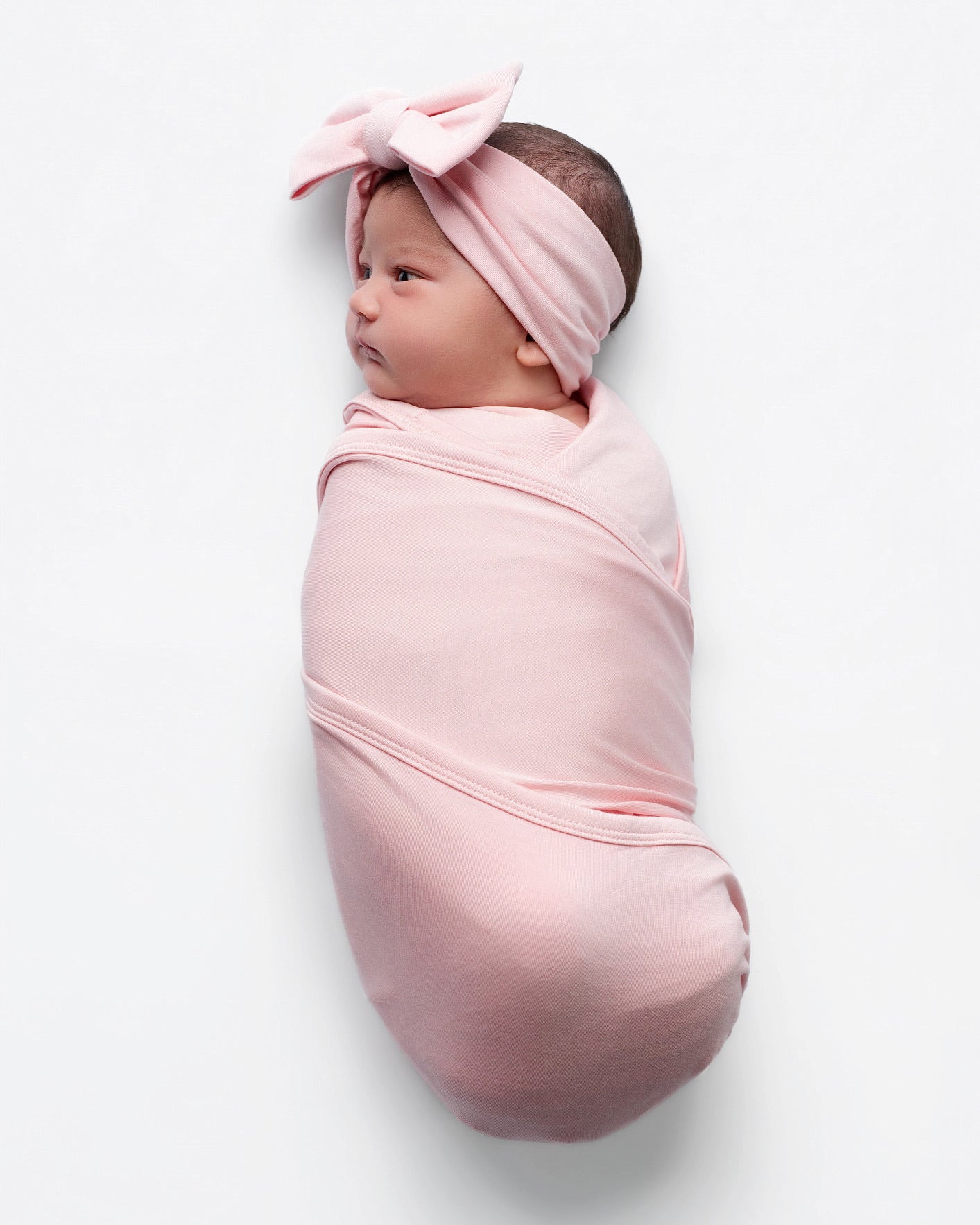 Baby Pink Swaddle + Bow Set