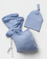 Periwinkle Blue Swaddle + Hat Set