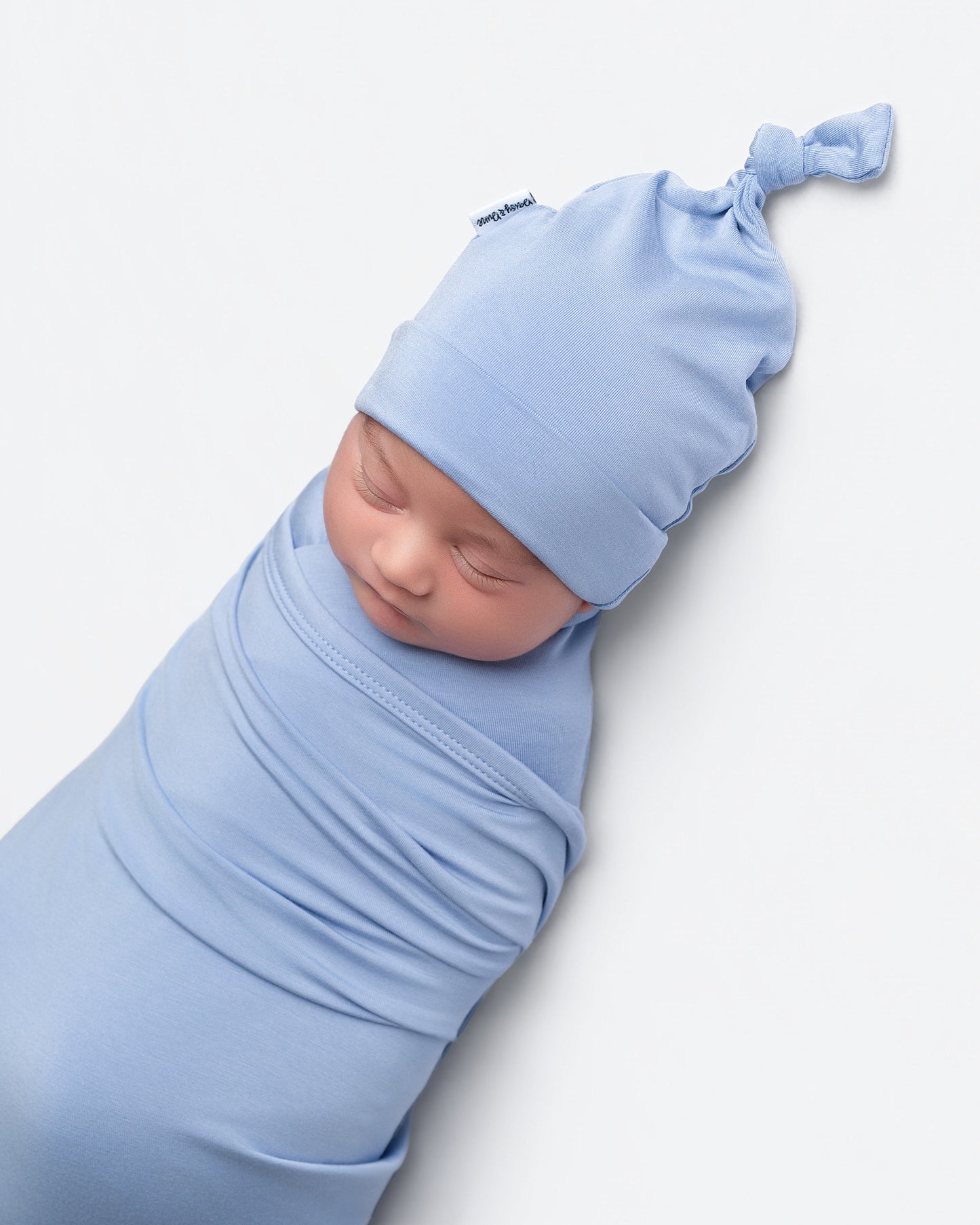 Periwinkle Blue Swaddle + Hat Set