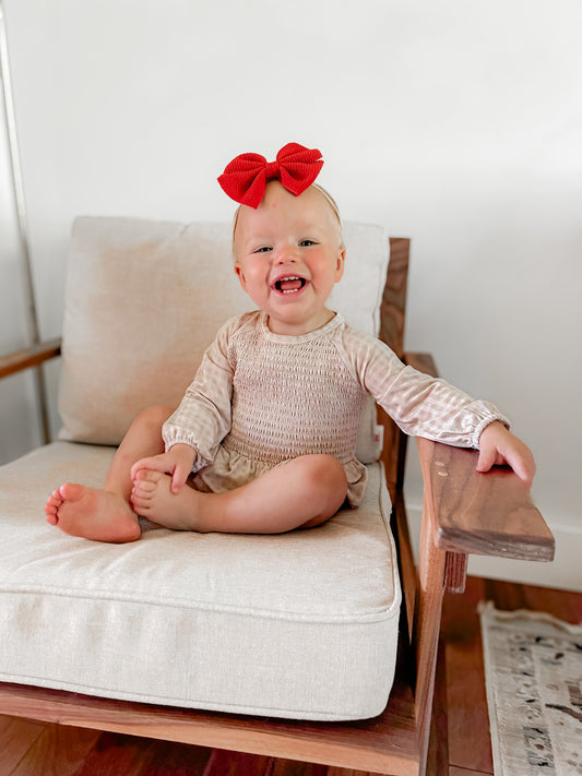 PERFECT FALL GINGHAM SMOCKED BUBBLE ROMPER