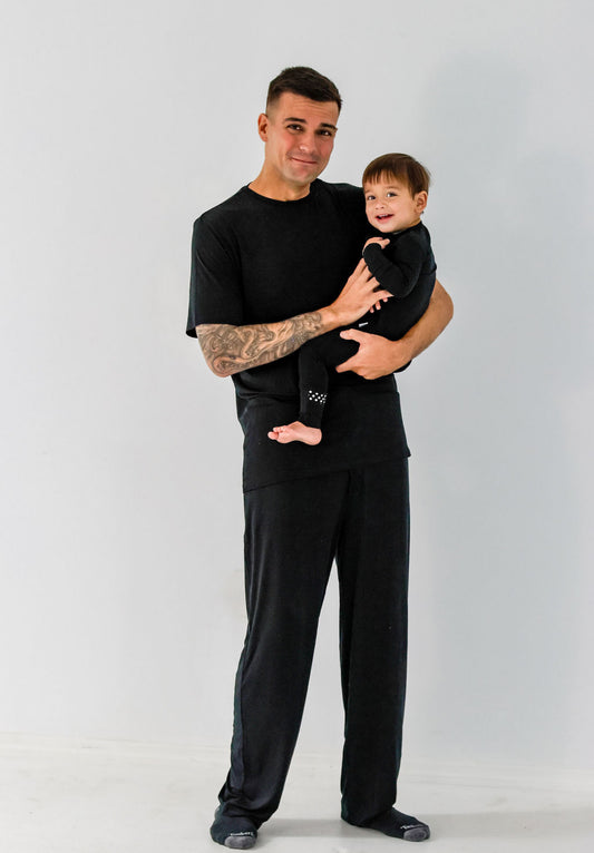Solid Black Men's Pants