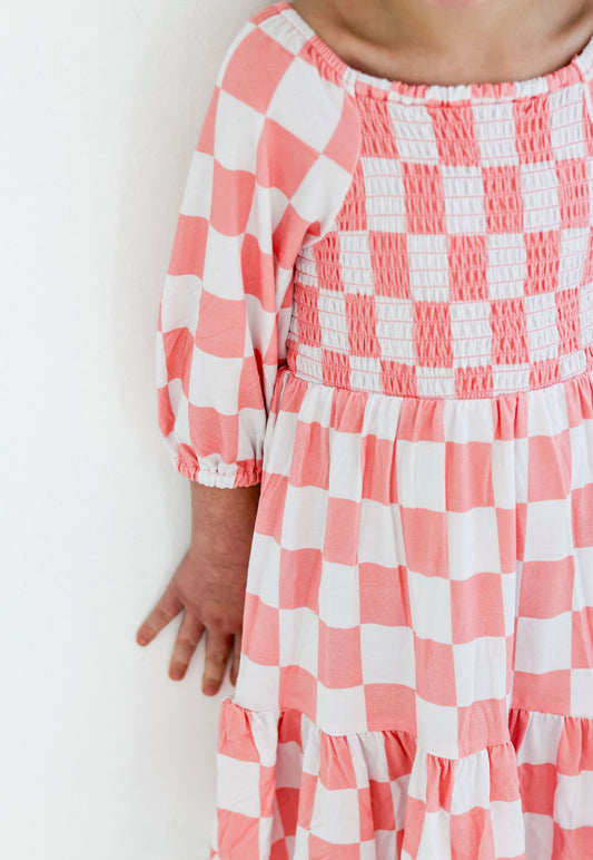 Pink Checks Dress