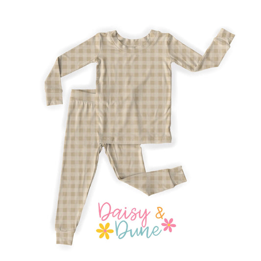 Tan Gingham Set