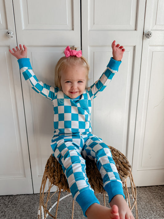 Blue Checks Jogger Set