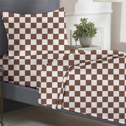 Brown Check Pillow Case