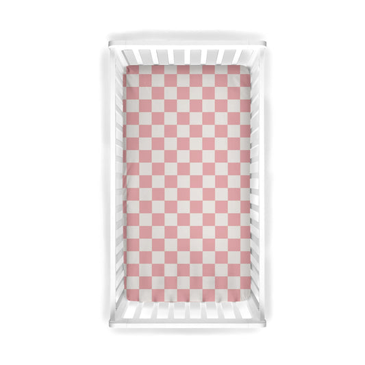 Pink Checks Crib Sheet