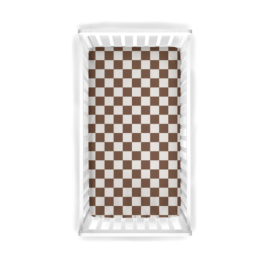 Brown Checks Crib Sheet