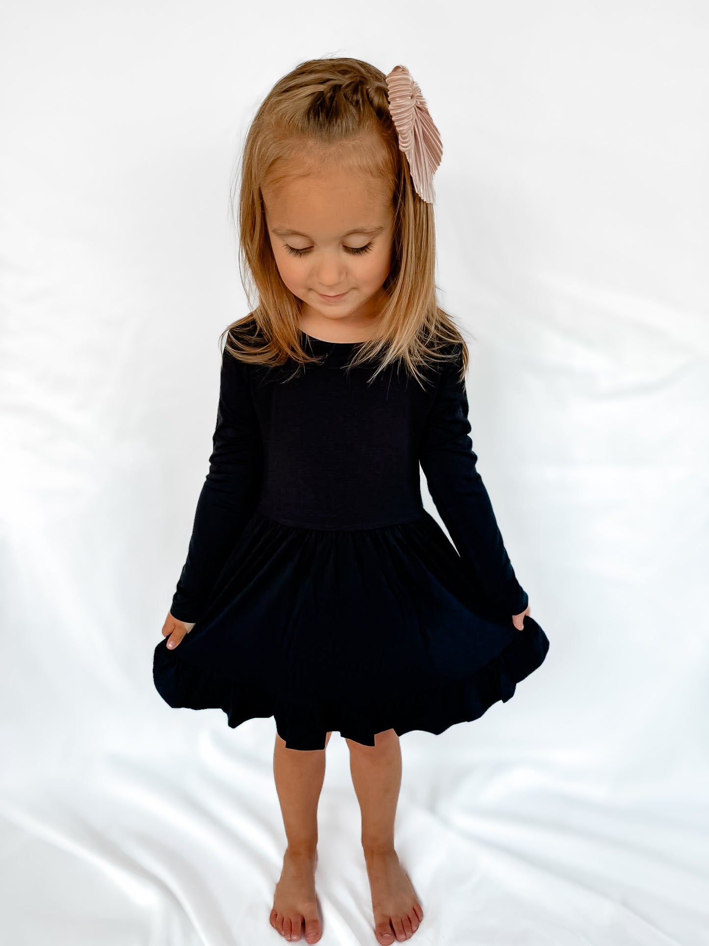 Solid Black Twirl Dress